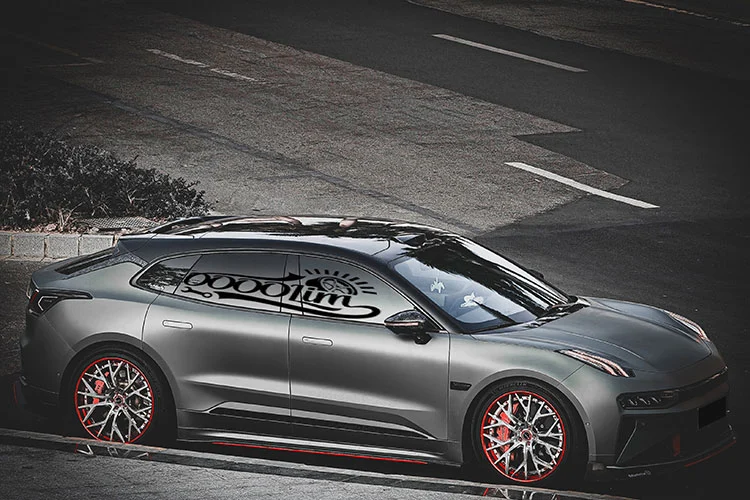 Olim Cd29 Modular 2pc 6061 T6 Brushed Candy Red Polishing Lip Polishing Surface On Zeekr 001